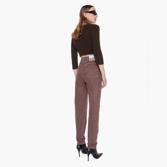 MOTHER SNACKS Twizzy Jean Skimp French Toast High Waist Brown Sz 23 NEW - Picture 3 of 13